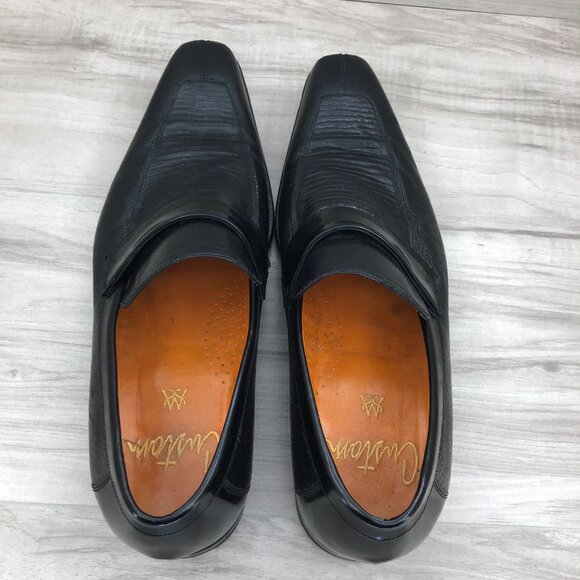 Mezlan Loafers Mens 10.5M Custom Black Lizard Slip On Dress Shoes main image 12